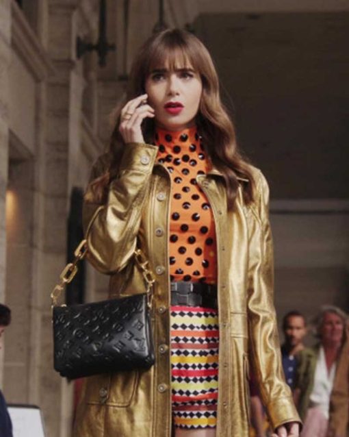 Emily in Paris Season 03 Lily Collins Golden Coat