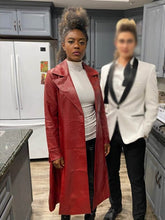 Exceptional Beings 2023 Athena Red Leather Coat