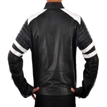 Fight Club Black and White Mayhem Leather Jacket