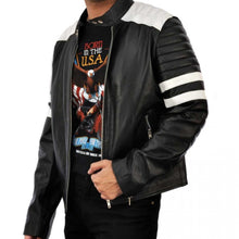 Fight Club Black and White Mayhem Leather Jacket