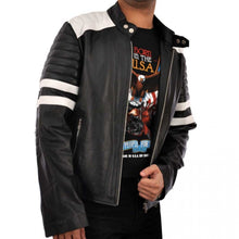 Fight Club Black and White Mayhem Leather Jacket