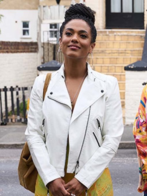 Freema Agyeman Dreamland White Biker Jacket