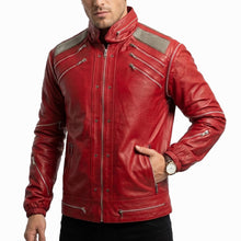 Michael Jackson Beat-IT Red Leather Jacket