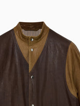 Brown-real-leather-jacket-with-stand-up-collar