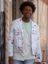 Echo Kellum Grand Crew Season 2 Printed White Shirt