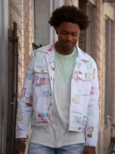 Echo Kellum Grand Crew Season 2 Printed White Shirt