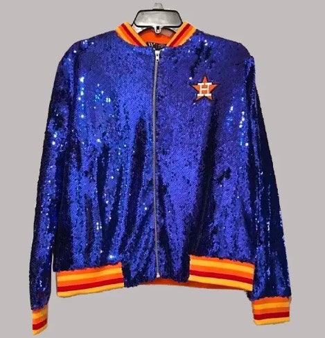 Astros Sequin Bomber Jacket