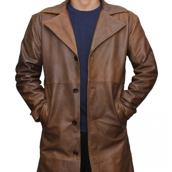 Jackson Mens Waxed Brown Trench Coat