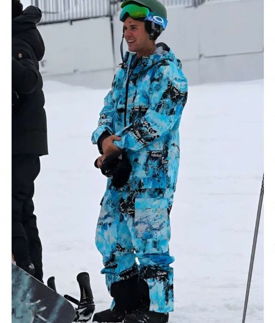 Justin Bieber Aspen Vacation 2023 Ski Suit