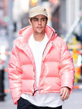 Justin Bieber Pink Puffer Jacket