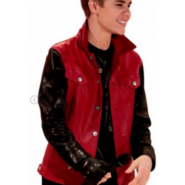 Justin Bieber Black Sleeves Red Jacket