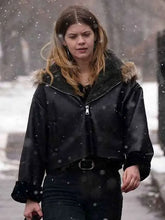 Katy Wilson Chicago PD Black Shearling Leather Jacket
