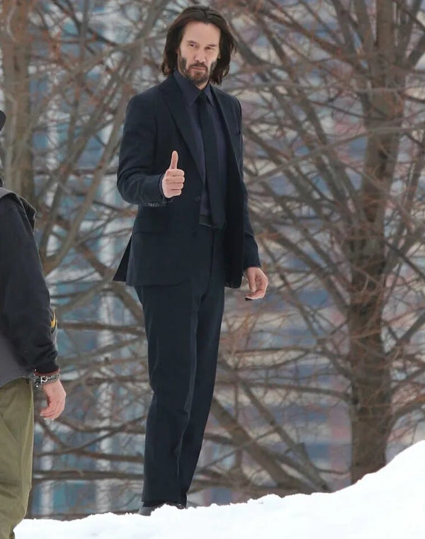 Keanu Reeves John Wick Chapter 4 Single Breasted Black Suit