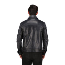 Mens Black Brown Real Lambskin Leather Trucker Jacket
