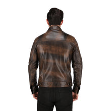 Mens Black Brown Real Lambskin Leather Trucker Jacket