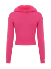 Lexi Minetree Pink Fur Collar Cardigan