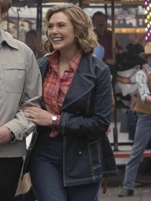 Love and Death 2023 Elizabeth Olsen Blue Jacket