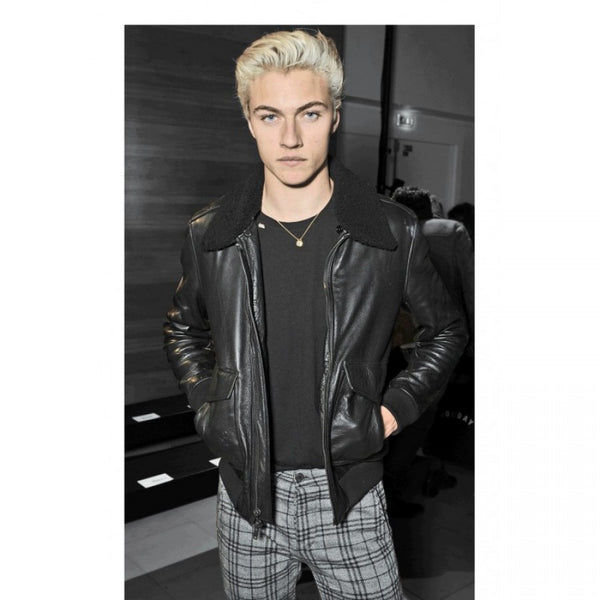 Lucky Blue Smith Black Leather Jacket