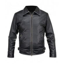 Black Leather Stitched Jacket