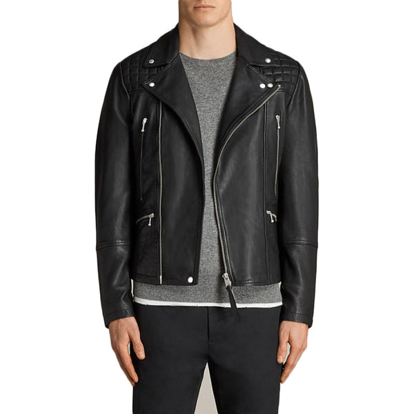 Simple Casual Black Leather Jacket