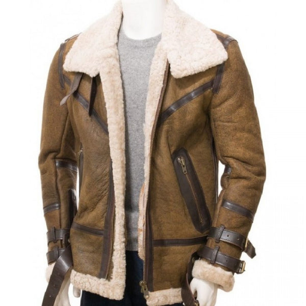 Men Shearling Sheepskin Leather Jacket