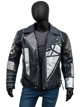 Men Studded Black Motorcycle Jacket