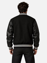 Wool-and-faux-leather-varsity-jacket-in-black
