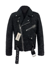 Men’s Black Fur Leather Biker Jacket