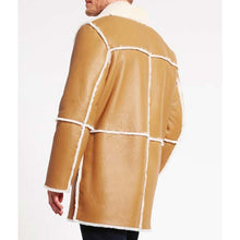 Mens Tan Brown Shearling Car Coat