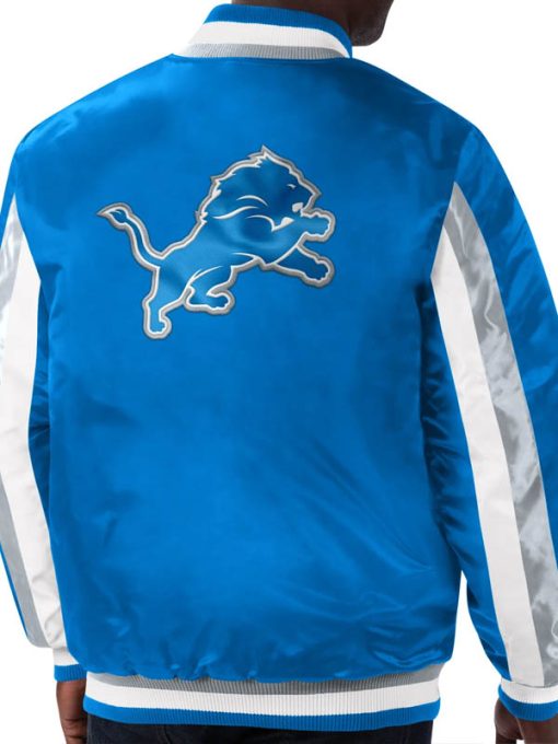 Mens Stripe Detroit Lions Starter Blue Jacket