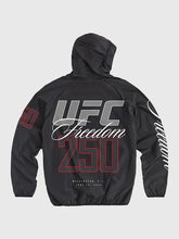 Mens Black UFC Freedom 250 Hooded Windbreaker Jacket