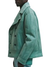 Mint Green Double Breasted Wool Jacket 2026