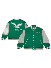 Mitchell Ness Philadelphia Eagles Kelly Green Varsity Jacket