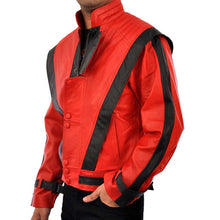 Michael Jackson Thriller Red Black Leather Jacket