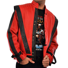 Michael Jackson Thriller Red Black Leather Jacket