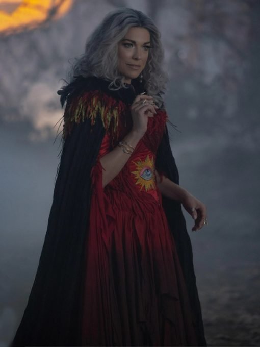 Hannah Waddingham Hocus Pocus 2 Black Cloak Coat