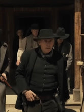 Murder at Yellowstone City Gabriel Byrne Black Coat