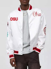 NCAA Ohio State University White Varsity Jacket