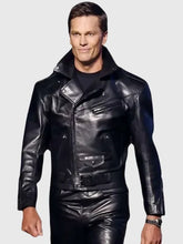 NYFW Tom Brady Black Leather Jacket
