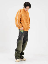 Orange-leather-jacket-with-front-zipper-closure