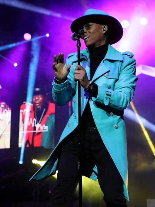 New Edition Legacy Tour Blue Leather Coat