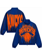 New York Knicks NBA Game Theater Loud Full-Zip Blue Bomber Jacket
