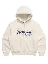 Front-view-of-cream-New-York-Yankees-hooded-hoodie