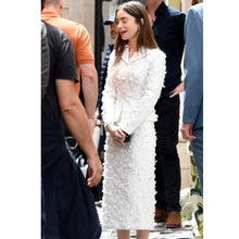 Emily In Paris S4 Lily Collins white applique blazer and skirt suit