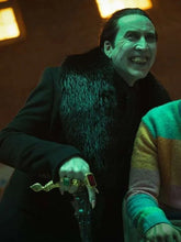 Nicolas Cage Renfield 2023 Black Fur Coat