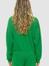 Green-fleece-sweatshirt-with-rib-knittedcuffs