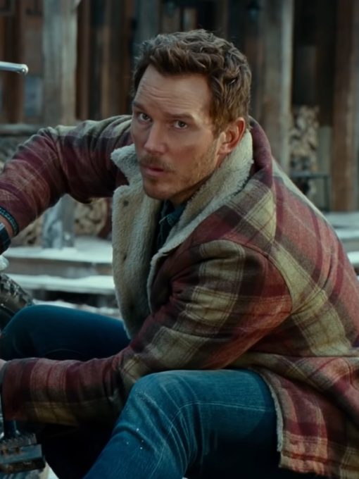 Jurassic World Dominion Chris Pratt Brown Fur Jacket