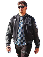 Patrick Mahome Black Amiri Varsity Jacket