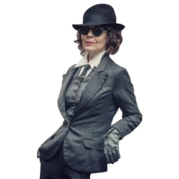 Peaky Blinders Aunt Polly S06 Suiting Fabric Grey Suit