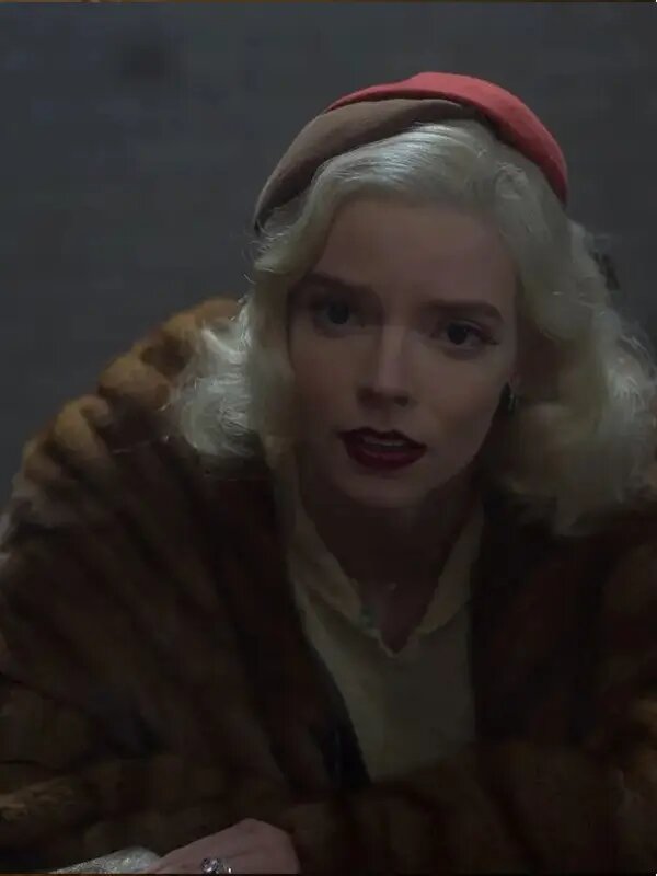 Peaky Blinders S06 Anya Taylor Joy Brown Fur Shawl